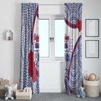 Salelologa Samoa Village Window Curtain Polynesian Tribal Church Landmark Hibiscus Floral