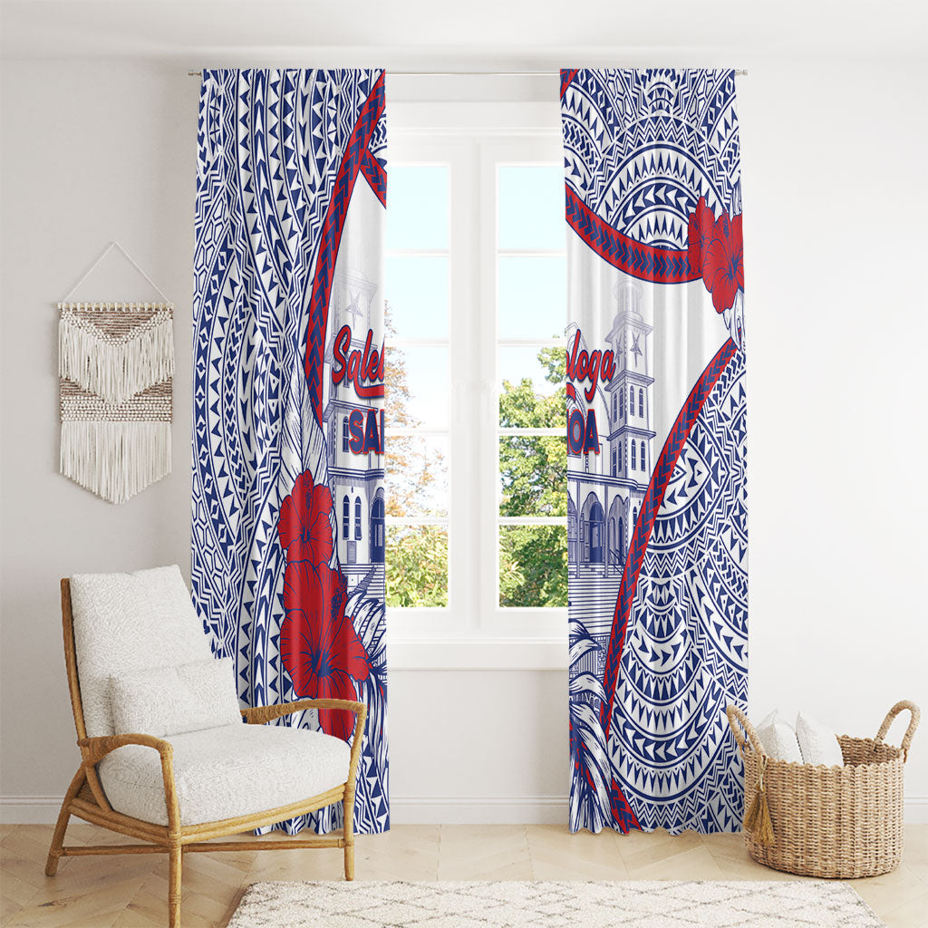 Salelologa Samoa Village Window Curtain Polynesian Tribal Church Landmark Hibiscus Floral