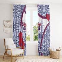 Salelologa Samoa Village Window Curtain Polynesian Tribal Church Landmark Hibiscus Floral