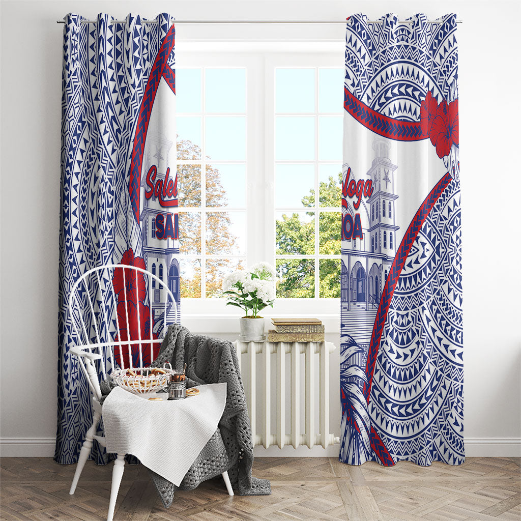 Salelologa Samoa Village Window Curtain Polynesian Tribal Church Landmark Hibiscus Floral