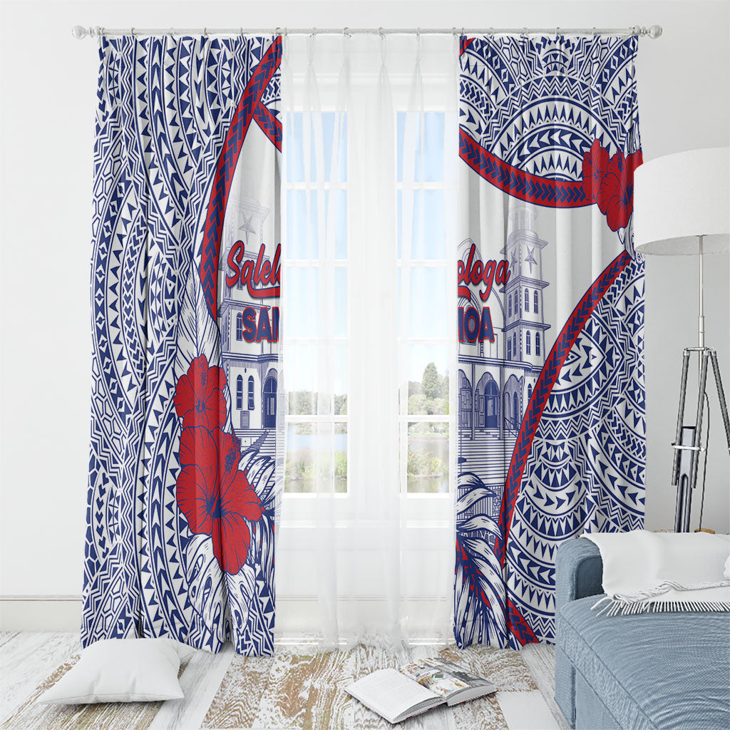 Salelologa Samoa Village Window Curtain Polynesian Tribal Church Landmark Hibiscus Floral