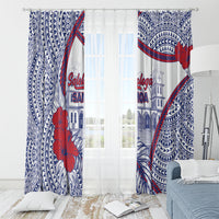 Salelologa Samoa Village Window Curtain Polynesian Tribal Church Landmark Hibiscus Floral