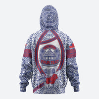Personalised Salelologa Samoa Village Zip Hoodie Polynesian Tribal Church Landmark Hibiscus Floral