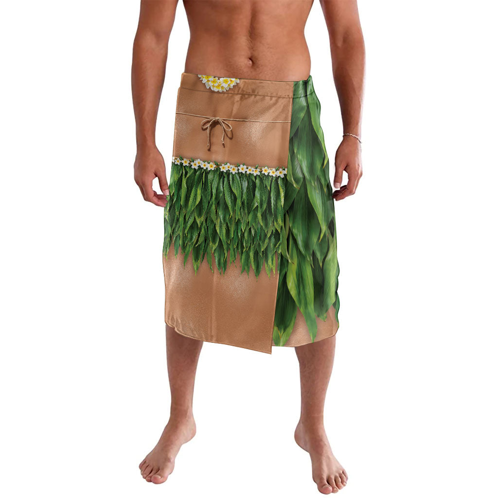 Hawaii Bikini Hula Costume Lavalava Coconut Bra Plumeria Flower Lei Grass Skirt DT05 Beige - Polynesian Pride