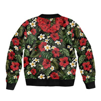 Hawaiian Floral Muscle Abs Bomber Jacket Six Pack Hibiscus Flower Lei Luau DT05 - Polynesian Pride
