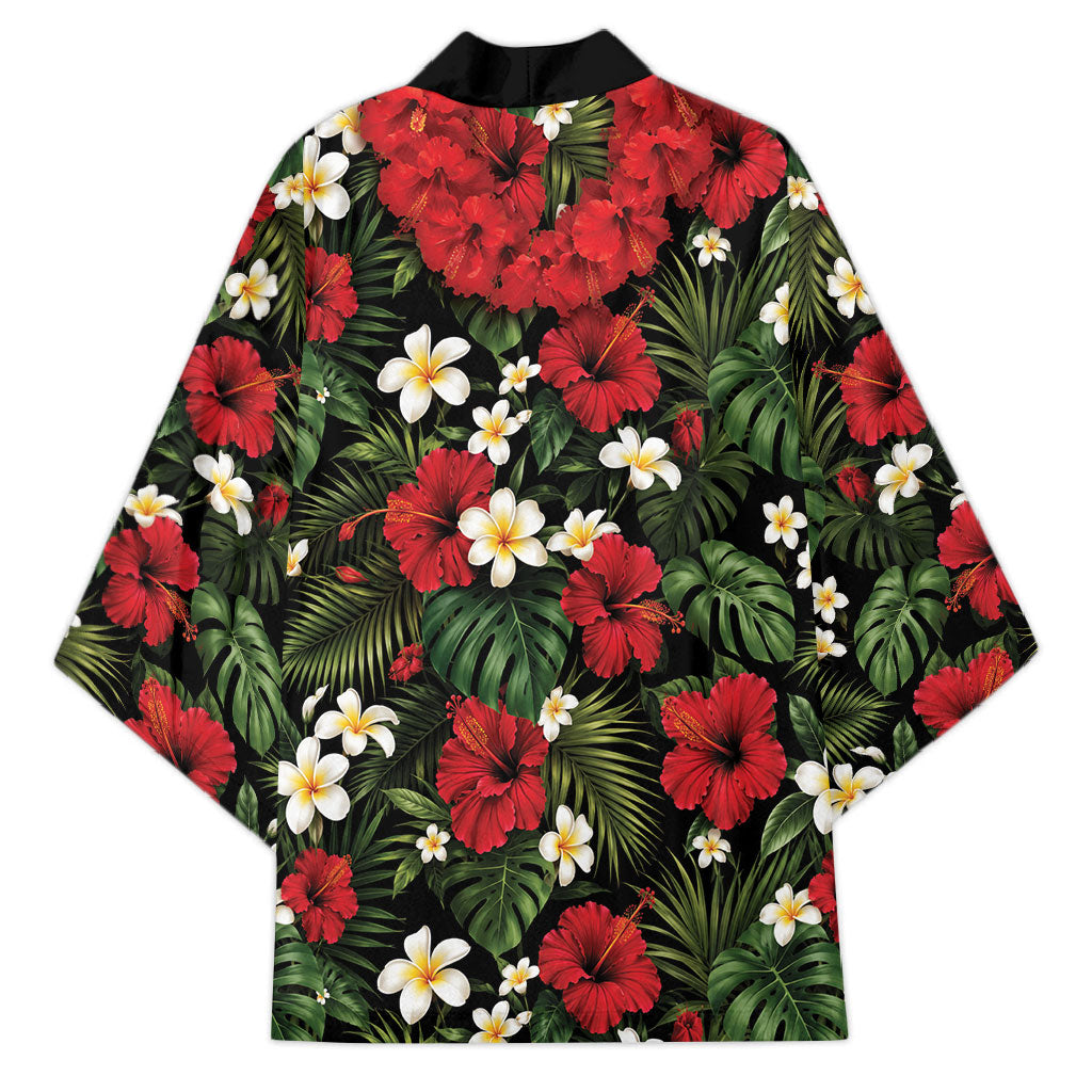 Hawaiian Floral Muscle Abs Kimono Six Pack Hibiscus Flower Lei Luau DT05 - Polynesian Pride