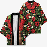 Hawaiian Floral Muscle Abs Kimono Six Pack Hibiscus Flower Lei Luau DT05 - Polynesian Pride
