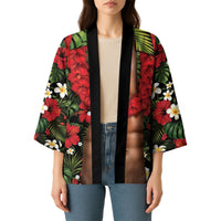 Hawaiian Floral Muscle Abs Kimono Six Pack Hibiscus Flower Lei Luau DT05 - Polynesian Pride
