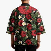 Hawaiian Floral Muscle Abs Kimono Six Pack Hibiscus Flower Lei Luau DT05 - Polynesian Pride