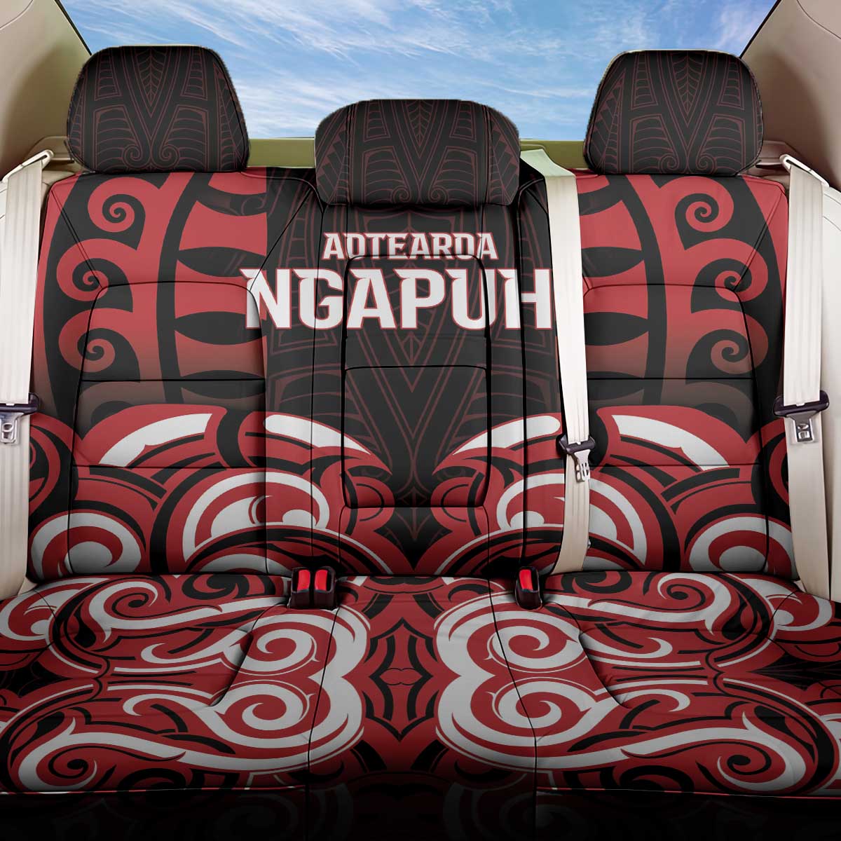 Aotearoa Ngapuhi Back Car Seat Cover Maori Pattern New Zealand - Polynesian Pride