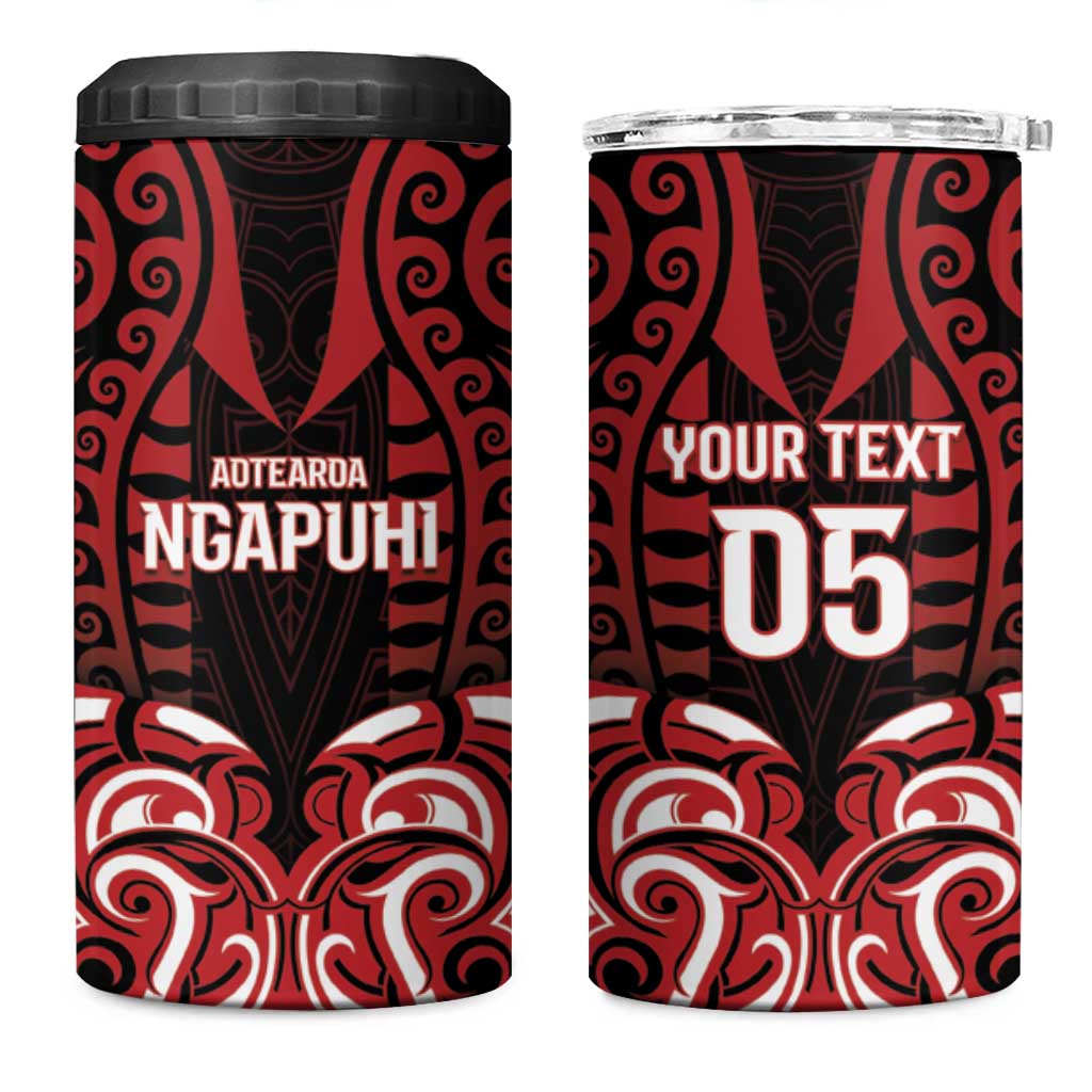 Custom Aotearoa Ngapuhi 4 in 1 Can Cooler Tumbler Maori Pattern New Zealand - Polynesian Pride