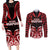 Custom Aotearoa Ngapuhi Couples Matching Long Sleeve Bodycon Dress and Long Sleeve Button Shirt Maori Pattern New Zealand - Polynesian Pride