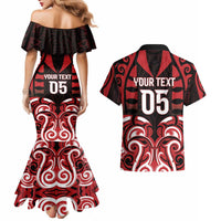 Custom Aotearoa Ngapuhi Couples Matching Mermaid Dress and Hawaiian Shirt Maori Pattern New Zealand - Polynesian Pride