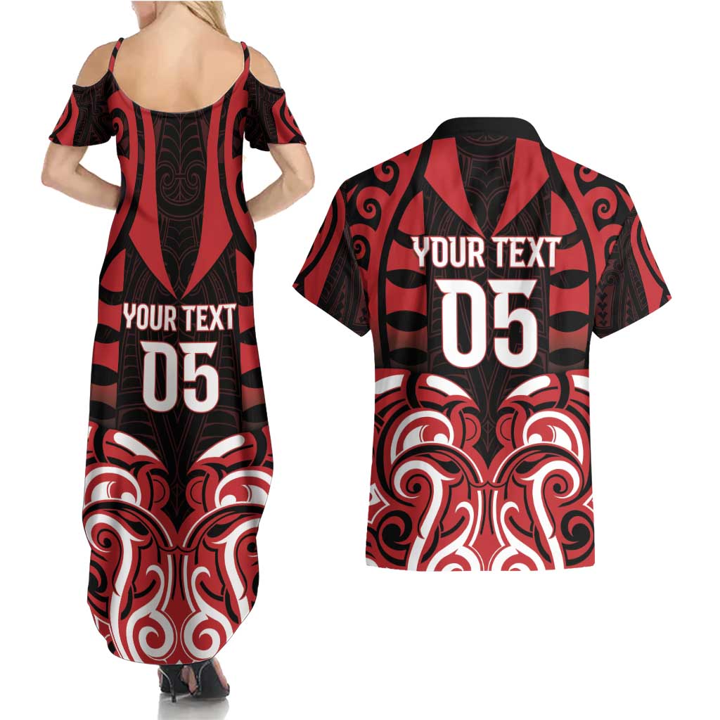 Custom Aotearoa Ngapuhi Couples Matching Summer Maxi Dress and Hawaiian Shirt Maori Pattern New Zealand - Polynesian Pride