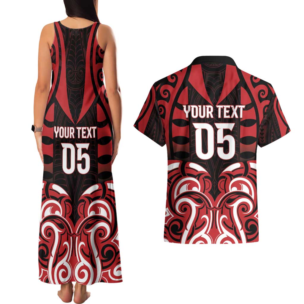 Custom Aotearoa Ngapuhi Couples Matching Tank Maxi Dress and Hawaiian Shirt Maori Pattern New Zealand - Polynesian Pride