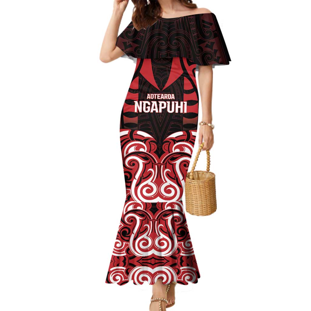 Custom Aotearoa Ngapuhi Family Matching Mermaid Dress and Hawaiian Shirt Maori Pattern New Zealand - Polynesian Pride