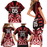 Custom Aotearoa Ngapuhi Family Matching Short Sleeve Bodycon Dress and Hawaiian Shirt Maori Pattern New Zealand - Polynesian Pride