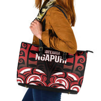 Aotearoa Ngapuhi Leather Tote Bag Maori Pattern New Zealand - Polynesian Pride