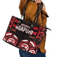 Aotearoa Ngapuhi Leather Tote Bag Maori Pattern New Zealand - Polynesian Pride