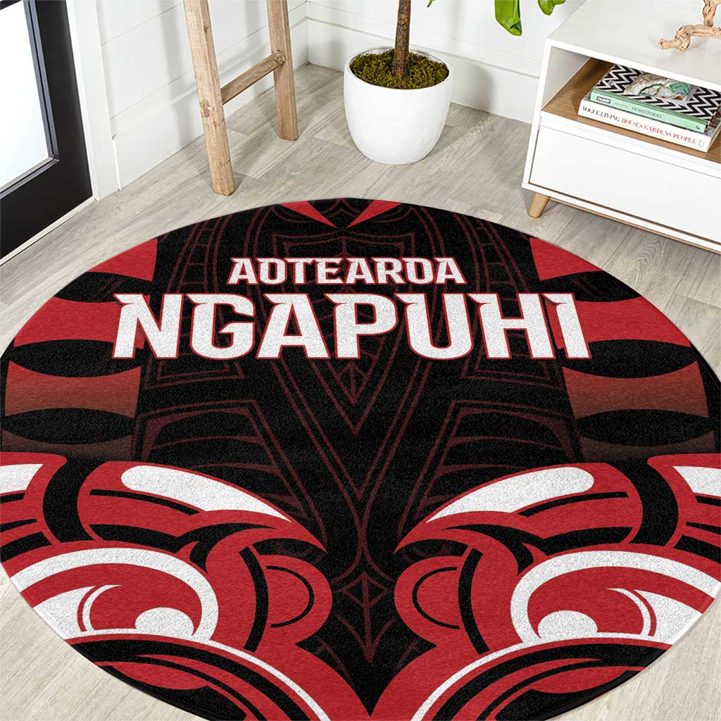 Aotearoa Ngapuhi Round Carpet Maori Pattern New Zealand - Polynesian Pride