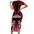 Custom Aotearoa Ngapuhi Short Sleeve Bodycon Dress Maori Pattern New Zealand - Polynesian Pride