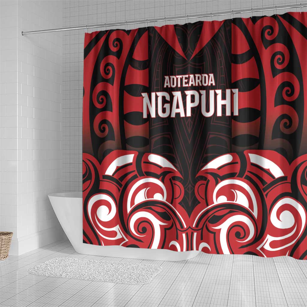 Aotearoa Ngapuhi Shower Curtain Maori Pattern New Zealand - Polynesian Pride