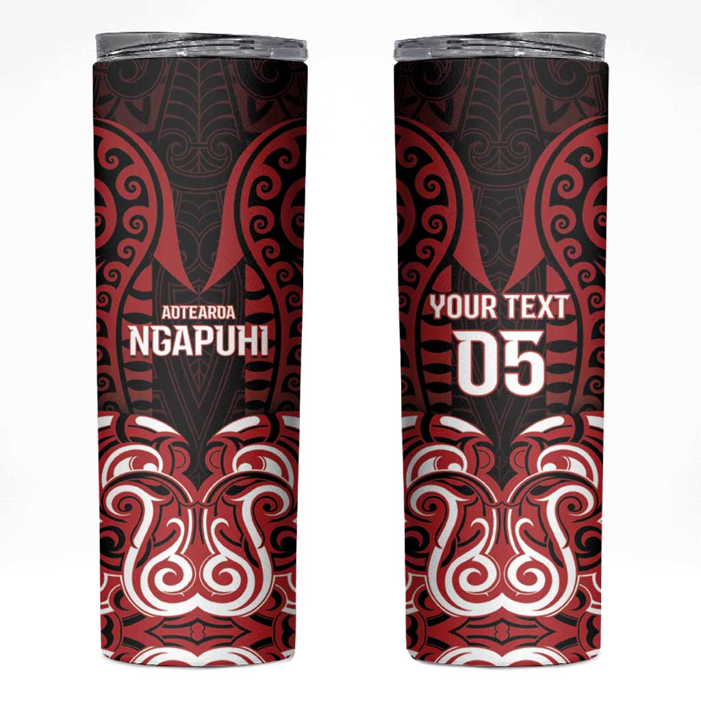Custom Aotearoa Ngapuhi Skinny Tumbler Maori Pattern New Zealand - Polynesian Pride