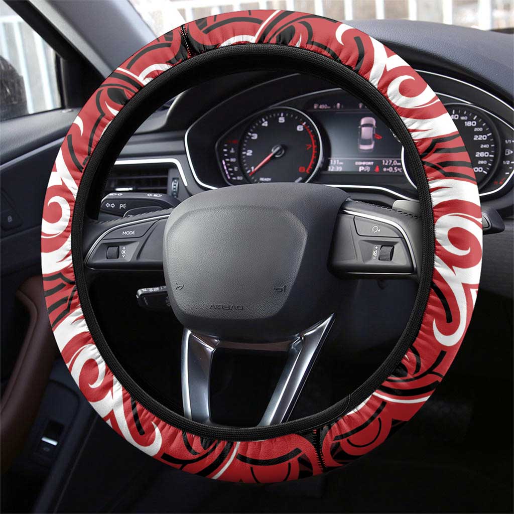 Aotearoa Ngapuhi Steering Wheel Cover Maori Pattern New Zealand - Polynesian Pride