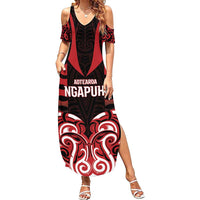 Custom Aotearoa Ngapuhi Summer Maxi Dress Maori Pattern New Zealand - Polynesian Pride