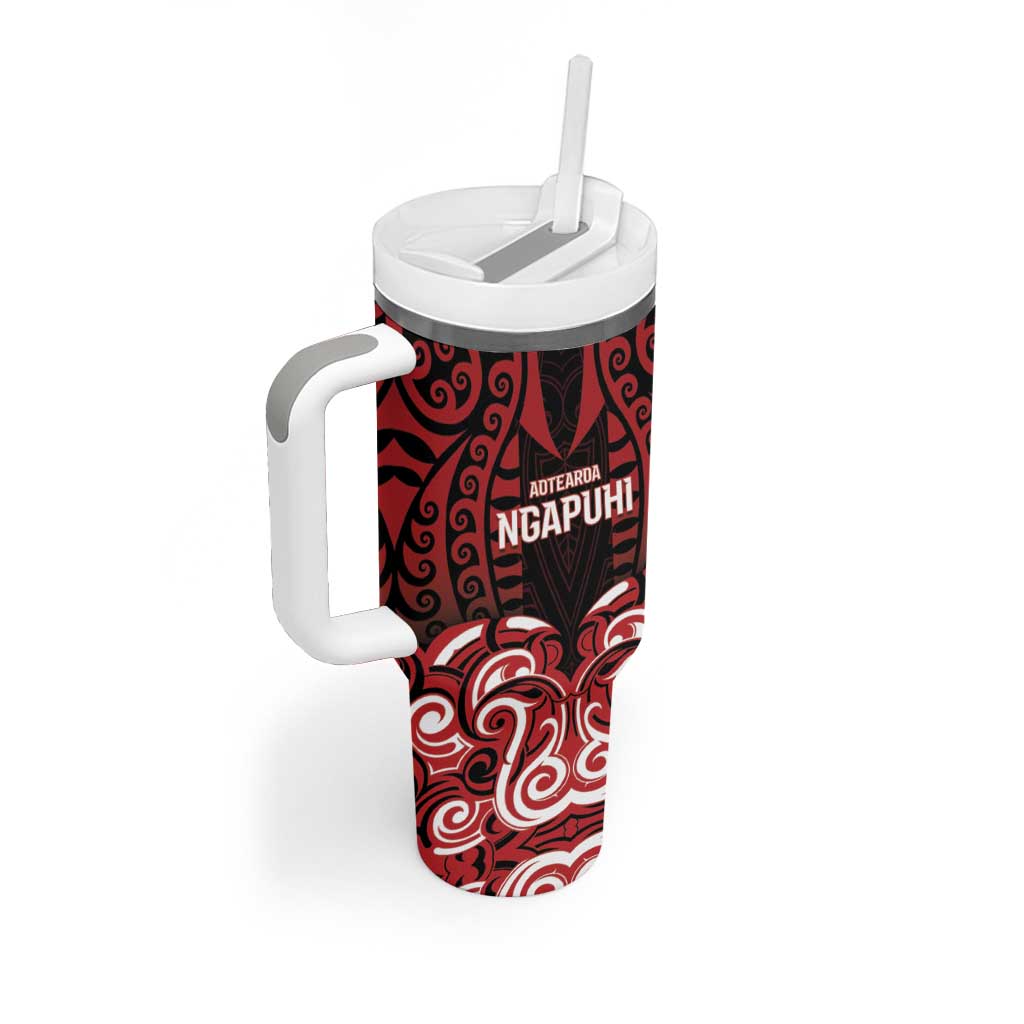 Custom Aotearoa Ngapuhi Tumbler With Handle Maori Pattern New Zealand - Polynesian Pride