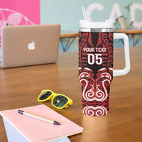 Custom Aotearoa Ngapuhi Tumbler With Handle Maori Pattern New Zealand - Polynesian Pride