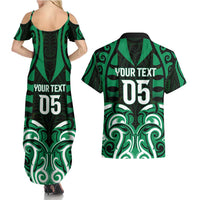 Custom Aotearoa Ngai Tahu Couples Matching Summer Maxi Dress and Hawaiian Shirt Maori Pattern New Zealand - Polynesian Pride