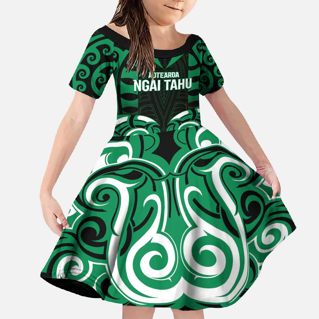 Custom Aotearoa Ngai Tahu Family Matching Long Sleeve Bodycon Dress and Hawaiian Shirt Maori Pattern New Zealand - Polynesian Pride
