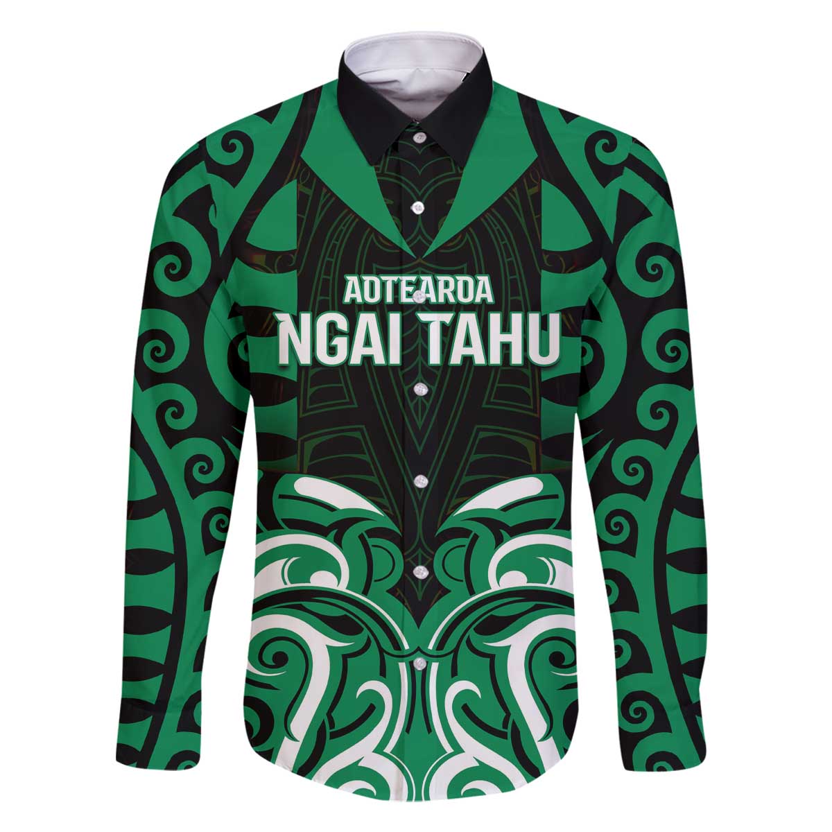 Custom Aotearoa Ngai Tahu Family Matching Off The Shoulder Long Sleeve Dress and Hawaiian Shirt Maori Pattern New Zealand - Polynesian Pride