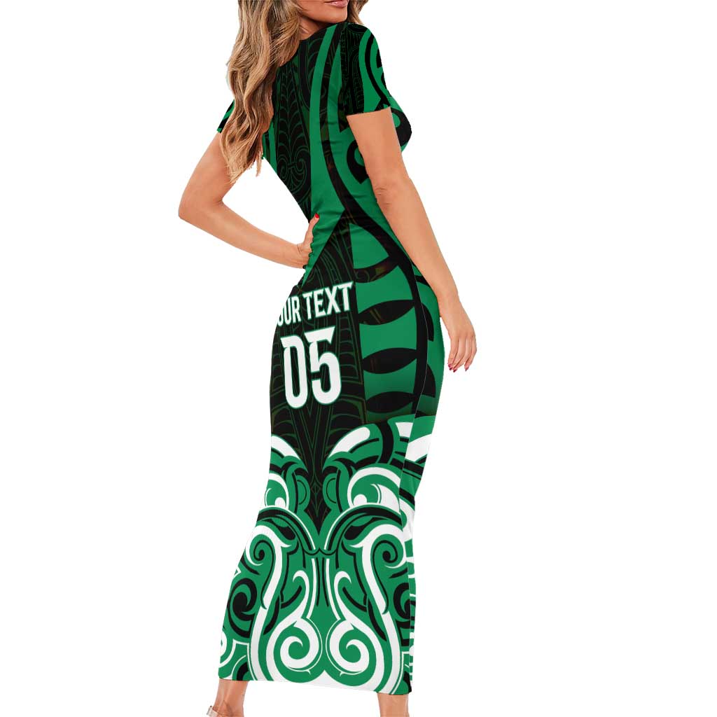 Custom Aotearoa Ngai Tahu Family Matching Short Sleeve Bodycon Dress and Hawaiian Shirt Maori Pattern New Zealand - Polynesian Pride