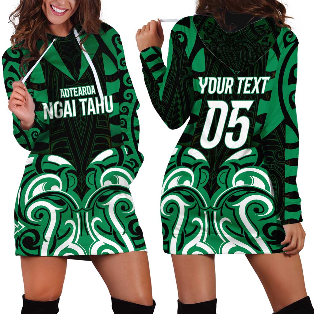 Custom Aotearoa Ngai Tahu Hoodie Dress Maori Pattern New Zealand - Polynesian Pride