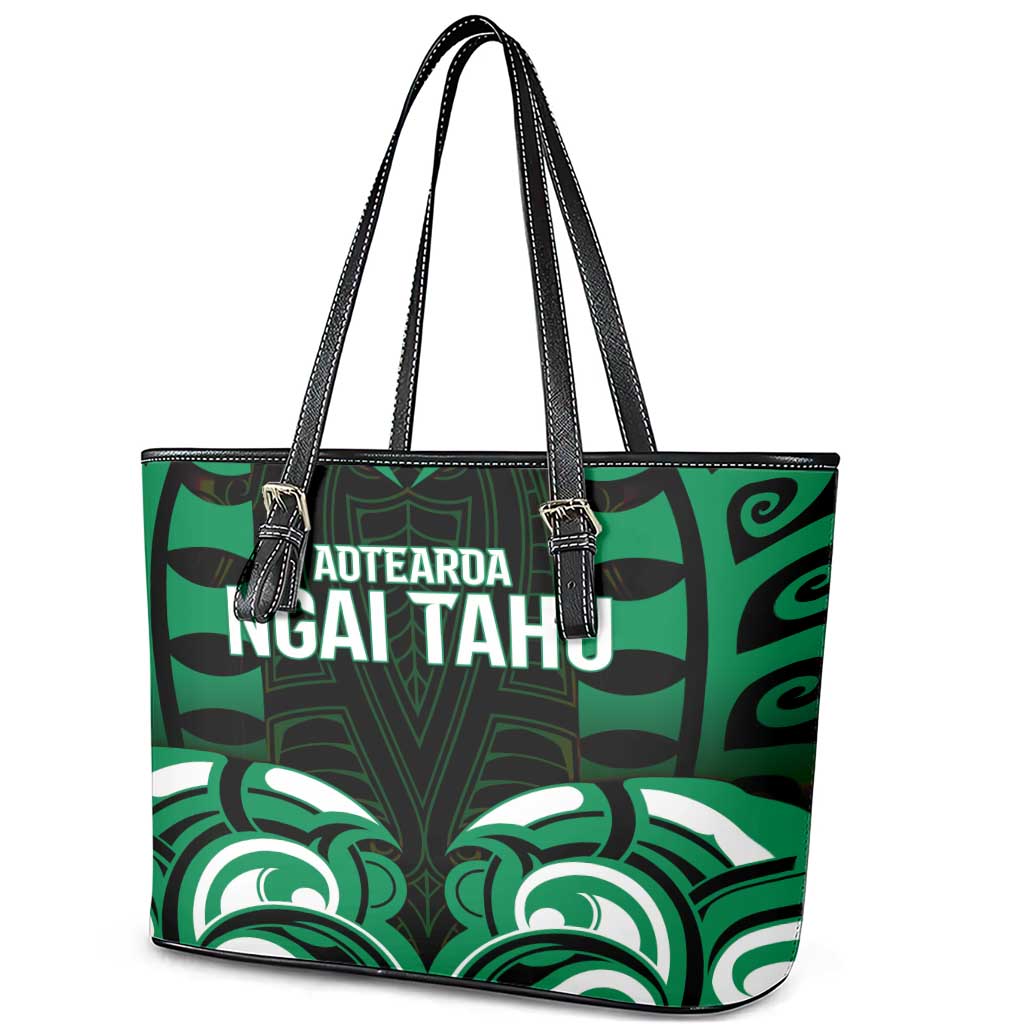 Aotearoa Ngai Tahu Leather Tote Bag Maori Pattern New Zealand - Polynesian Pride