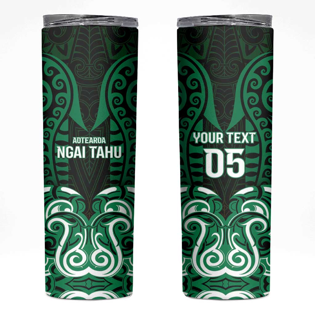 Custom Aotearoa Ngai Tahu Skinny Tumbler Maori Pattern New Zealand - Polynesian Pride