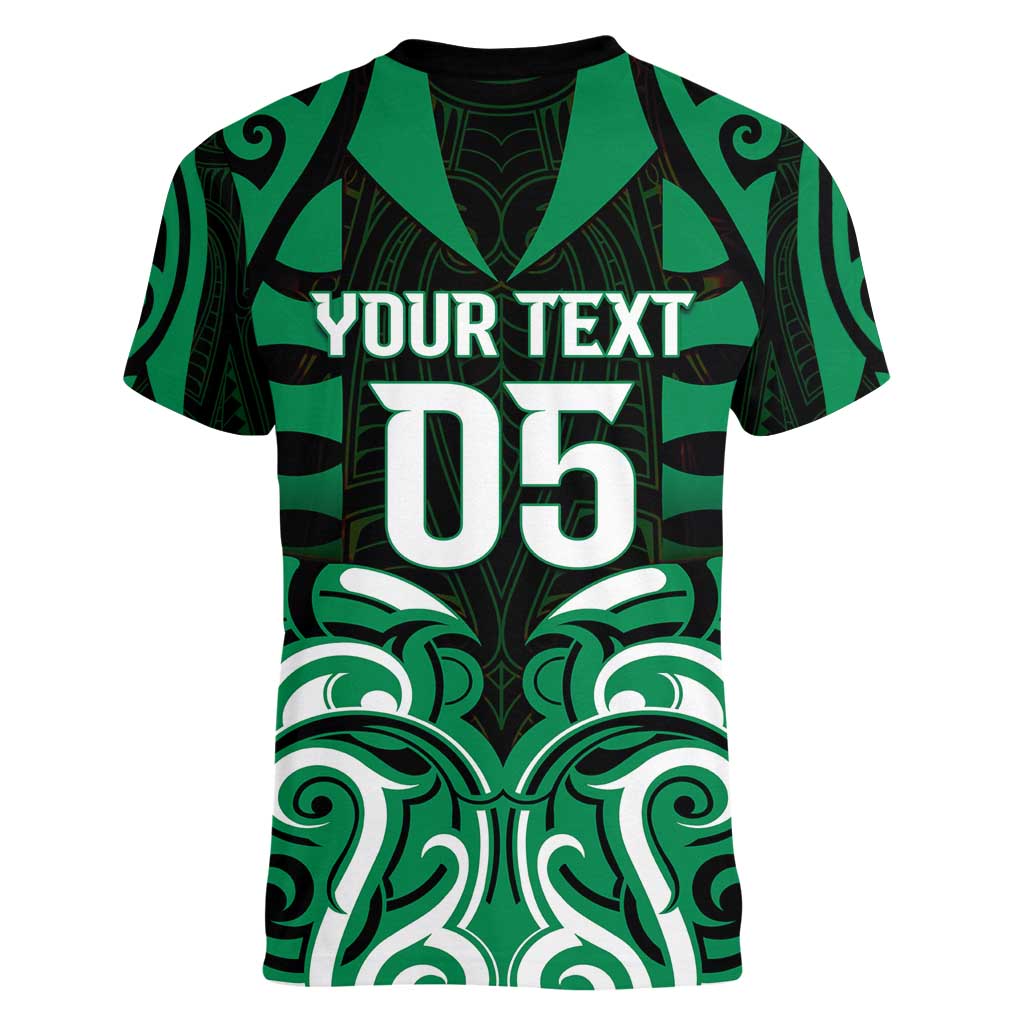 Custom Aotearoa Ngai Tahu Women V-Neck T-Shirt Maori Pattern New Zealand - Polynesian Pride