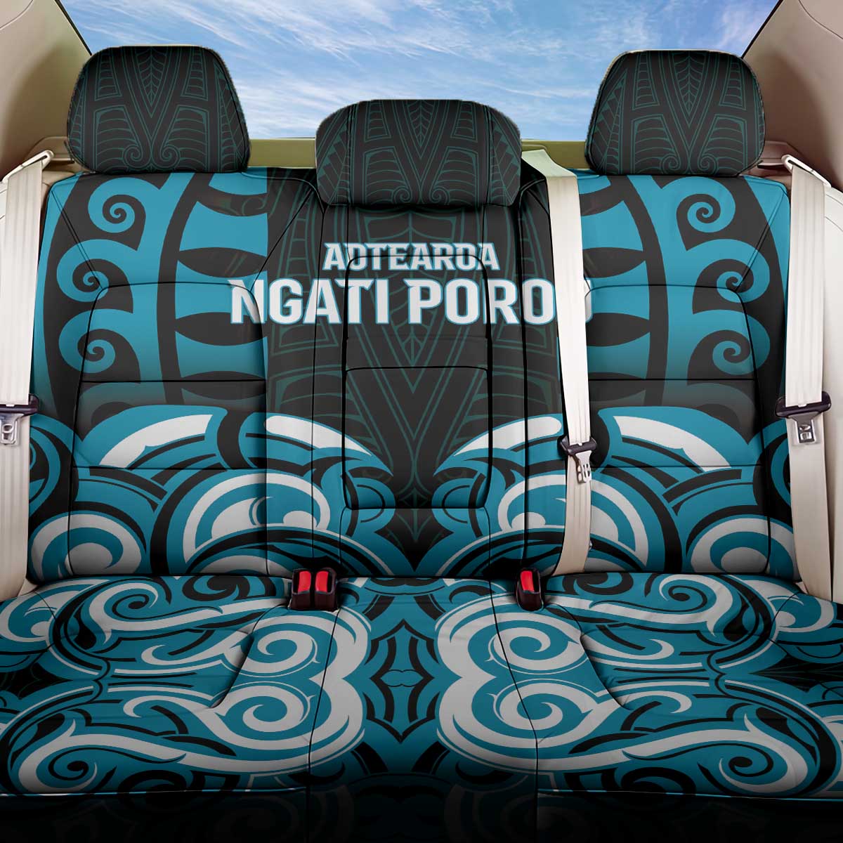 Aotearoa Ngati Porou Back Car Seat Cover Maori Pattern New Zealand - Polynesian Pride