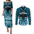 Custom Aotearoa Ngati Porou Couples Matching Puletasi and Long Sleeve Button Shirt Maori Pattern New Zealand - Polynesian Pride