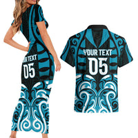Custom Aotearoa Ngati Porou Couples Matching Short Sleeve Bodycon Dress and Hawaiian Shirt Maori Pattern New Zealand - Polynesian Pride