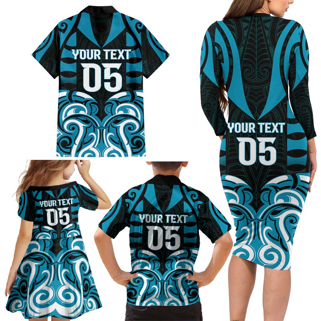 Custom Aotearoa Ngati Porou Family Matching Long Sleeve Bodycon Dress and Hawaiian Shirt Maori Pattern New Zealand DT05 - Polynesian Pride