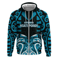 Custom Aotearoa Ngati Porou Hoodie Maori Pattern New Zealand - Polynesian Pride
