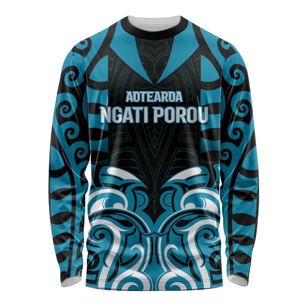 Custom Aotearoa Ngati Porou Long Sleeve Shirt Maori Pattern New Zealand - Polynesian Pride