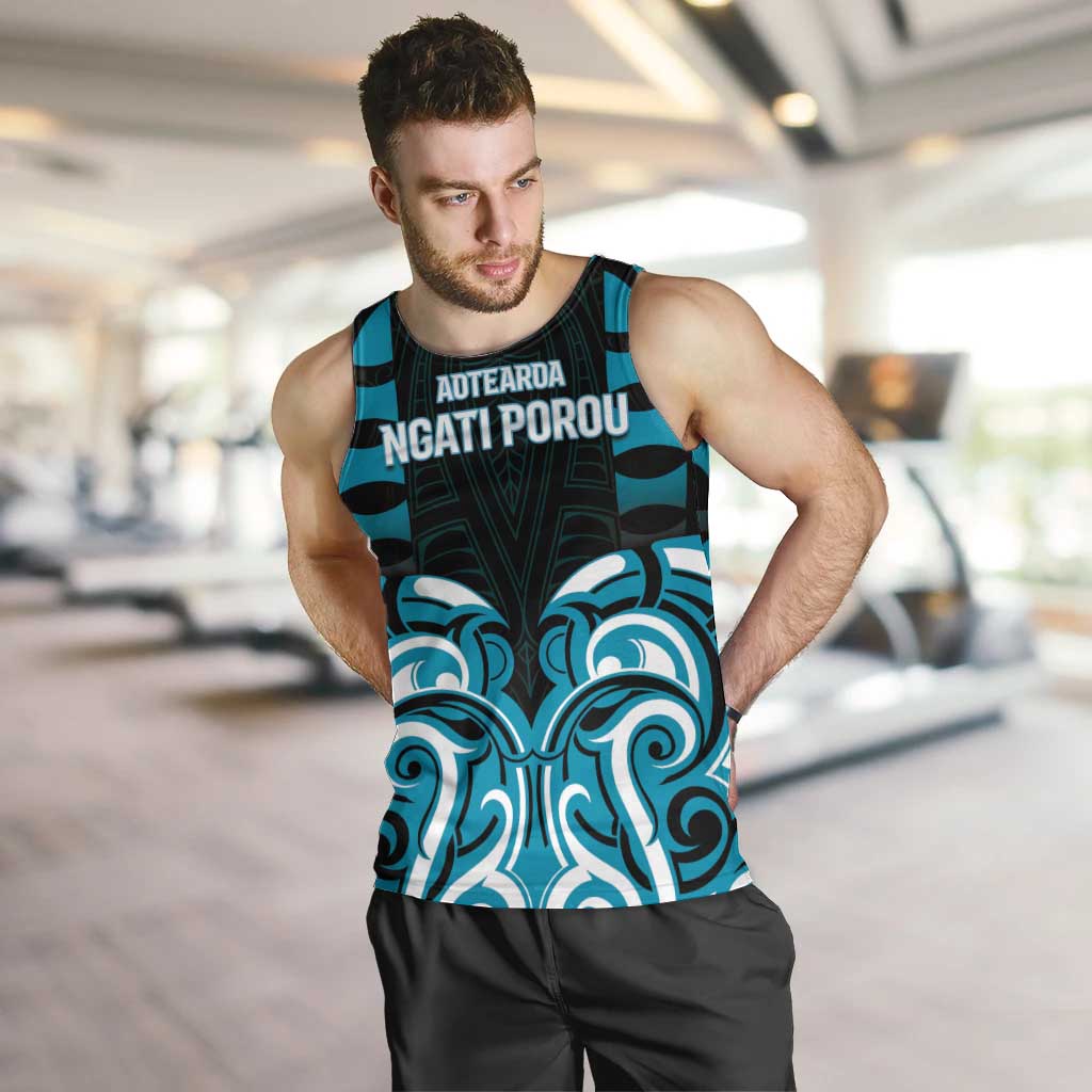 Custom Aotearoa Ngati Porou Men Tank Top Maori Pattern New Zealand - Polynesian Pride