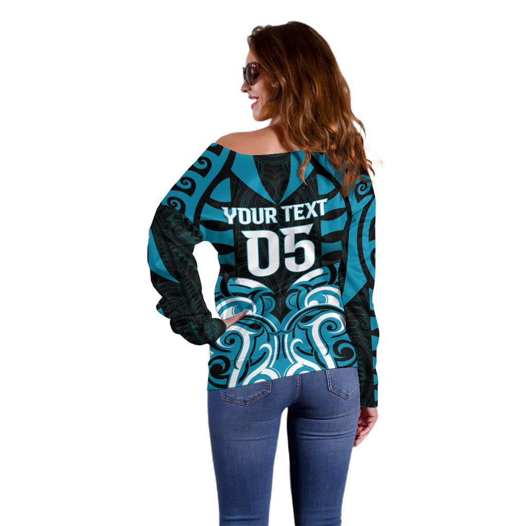 Custom Aotearoa Ngati Porou Off Shoulder Sweater Maori Pattern New Zealand - Polynesian Pride