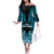 Custom Aotearoa Ngati Porou Off The Shoulder Long Sleeve Dress Maori Pattern New Zealand - Polynesian Pride