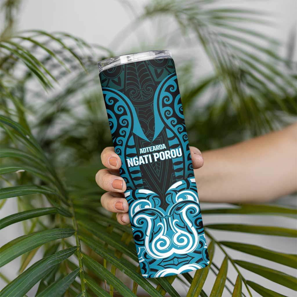Custom Aotearoa Ngati Porou Skinny Tumbler Maori Pattern New Zealand - Polynesian Pride