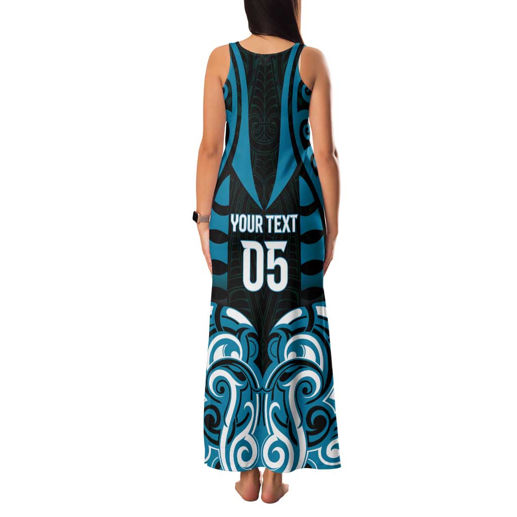 Custom Aotearoa Ngati Porou Tank Maxi Dress Maori Pattern New Zealand - Polynesian Pride
